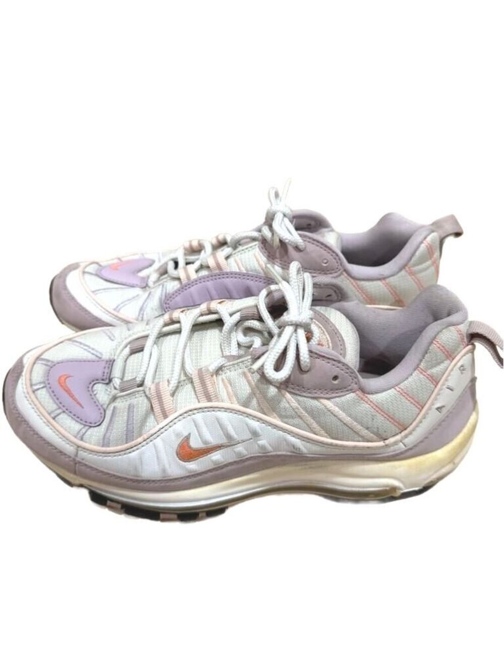 Nike Air Max 98 Women’s 8.5 White Pink Lavender Retro Running Sneakers Y2K
